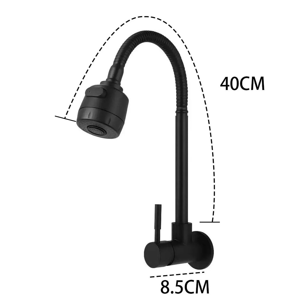 Matte Black 304 Stainless Steel Kitchen Faucet With Shower With 360 ° Rotation