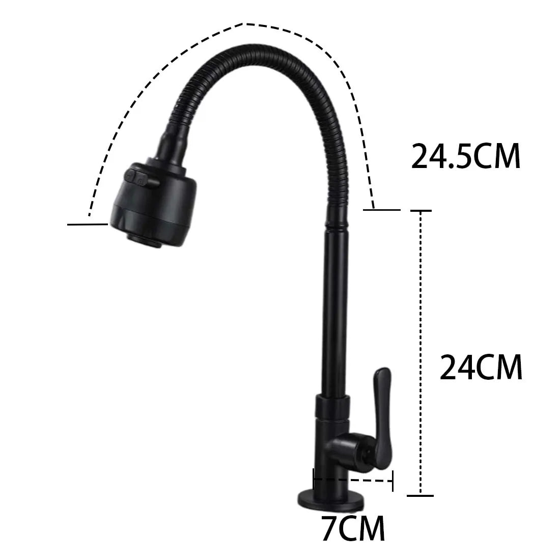 Matte Black 304 Stainless Steel Kitchen Faucet With Shower With 360 ° Rotation