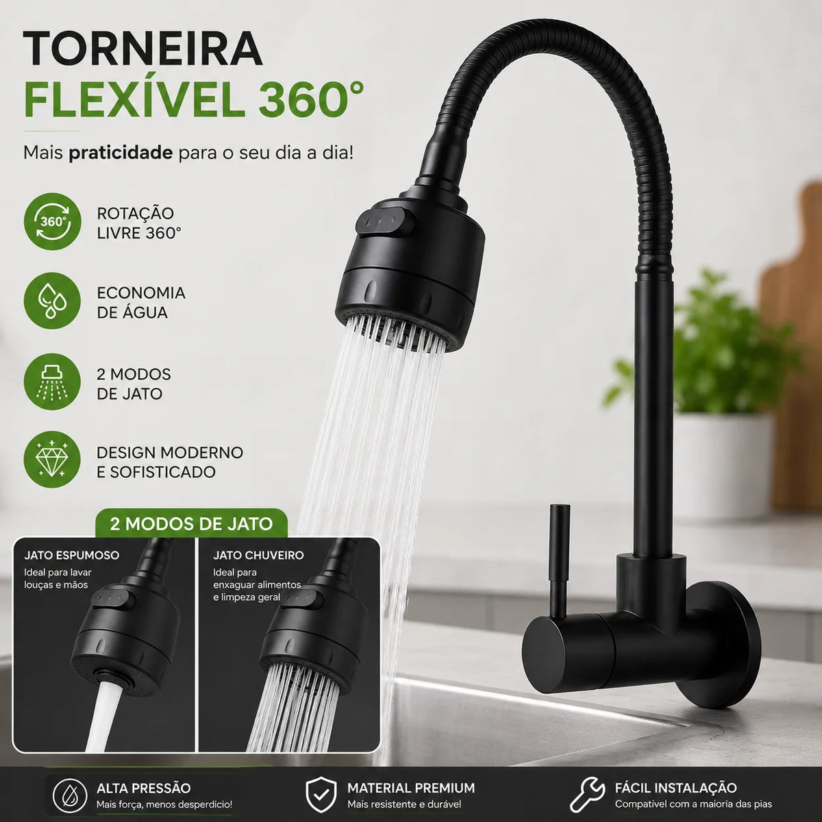Torneira Gourmet 360° Extensível